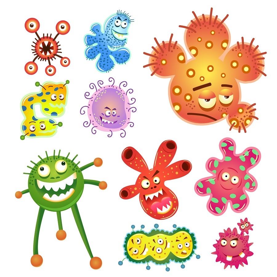 bacteria and virus cartoon
