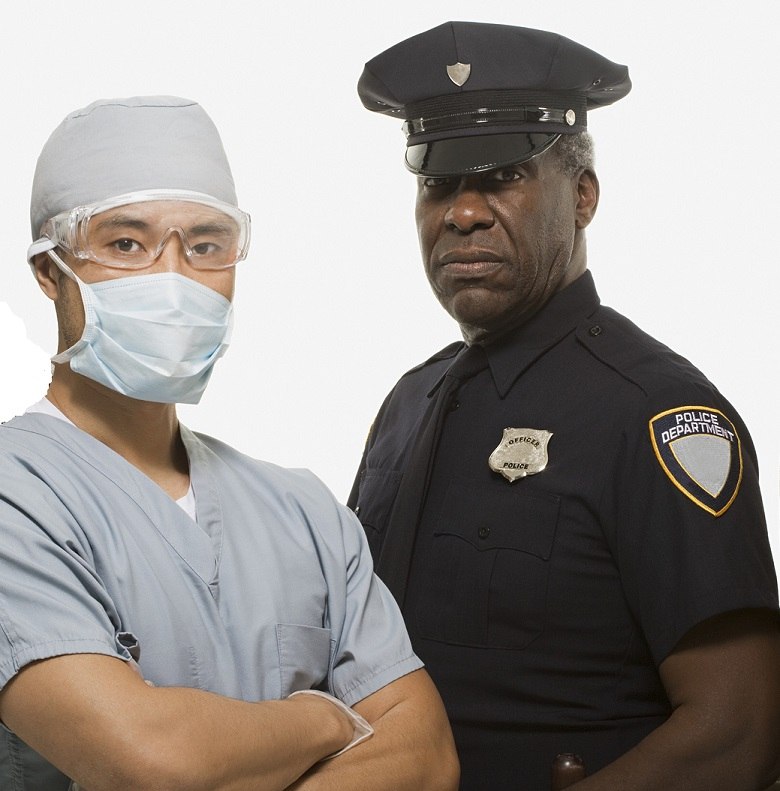 Surgeon and policeman photo