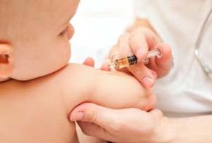 photo of baby being injected with vaccine