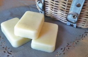 Photo of home-made coconut oil hard lotion bar