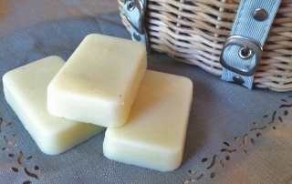 Photo of home-made coconut oil hard lotion bar
