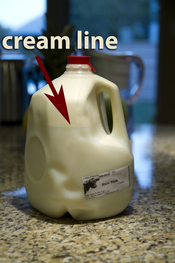 Raw milk from grass-fed Jersey cows.