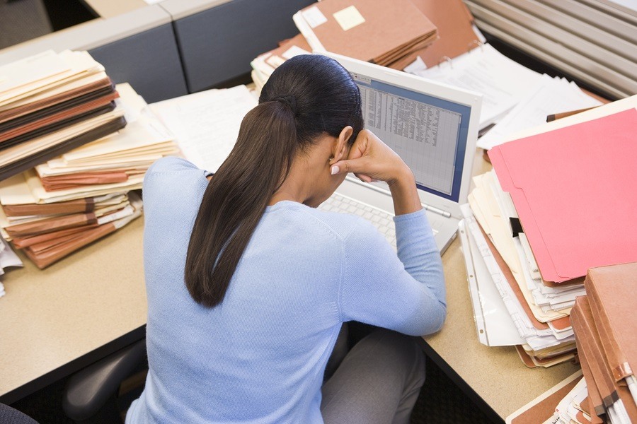 Businesswoman-In-Cubicle