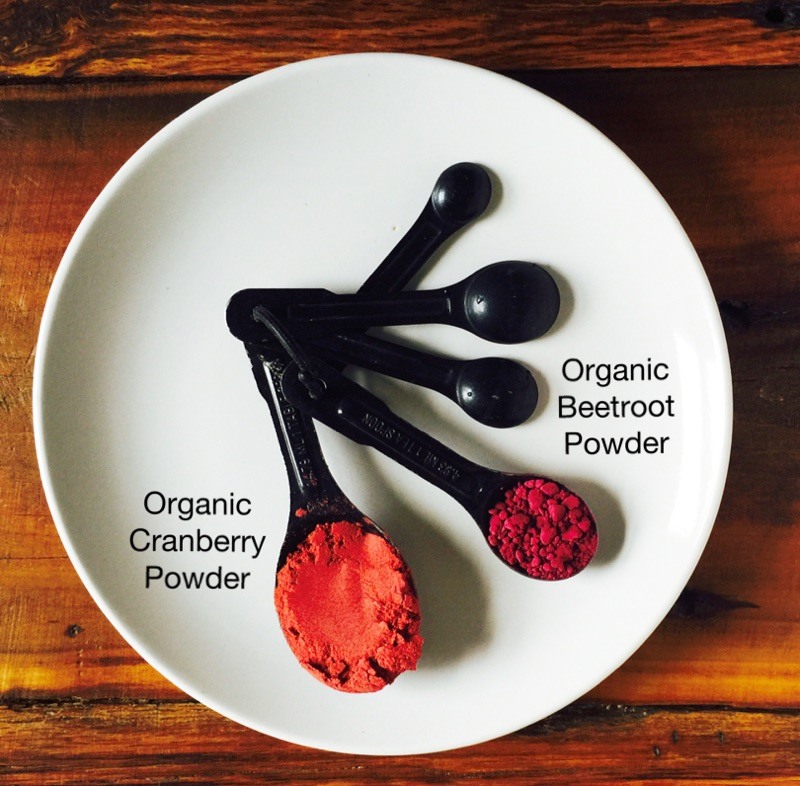 cranberry and beetroot powders