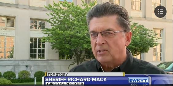 Sheriff Mack was live at the Bath County Courthouse for the sentencing of Sam Girod. He was outraged and grieved by Judge Reeves "foolish" sentencing that he says disregarded the Constitution. (Image source WKYT.)