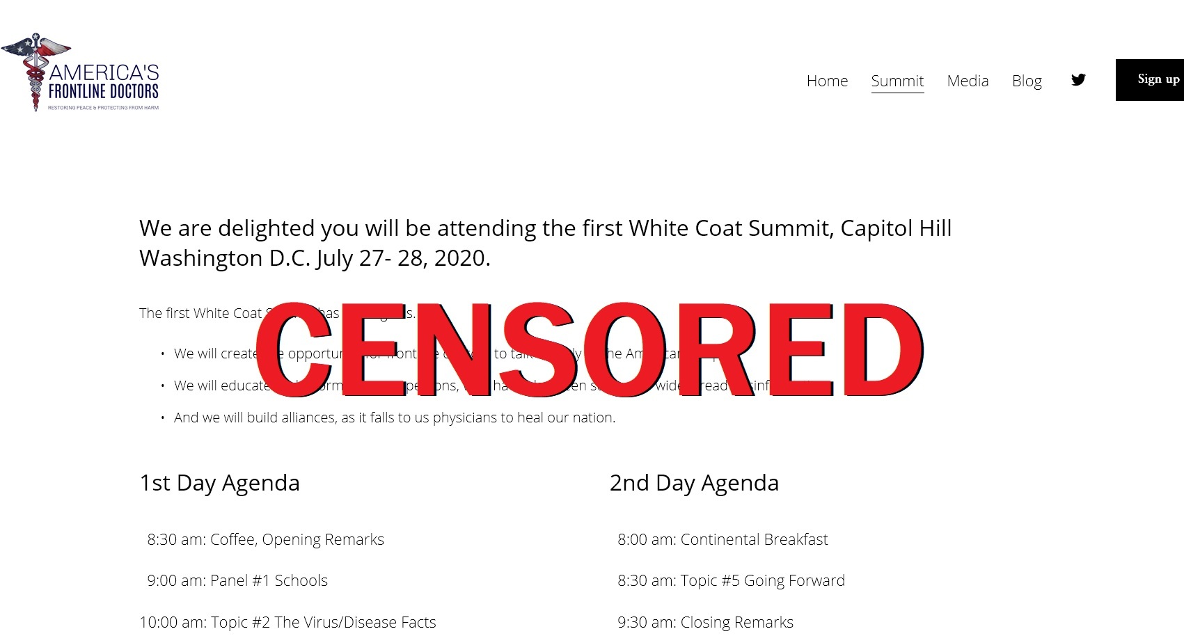 CENSORSHIP: CDC Takes Over Frontline Doctors’ Website and Replaces Content with Their Own Data