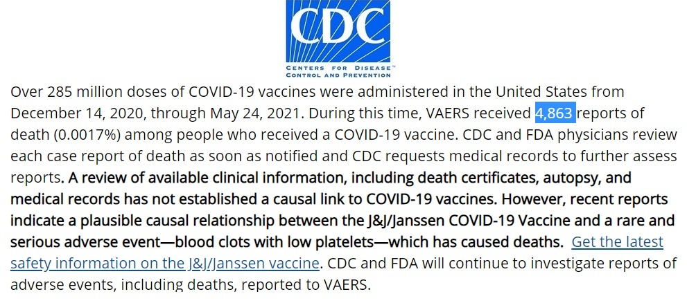 documented deaths from covid vaccine