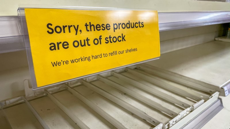 shelves bare out of stock