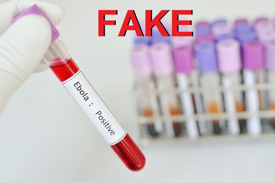 Blood sample tube with Ebola virus positive