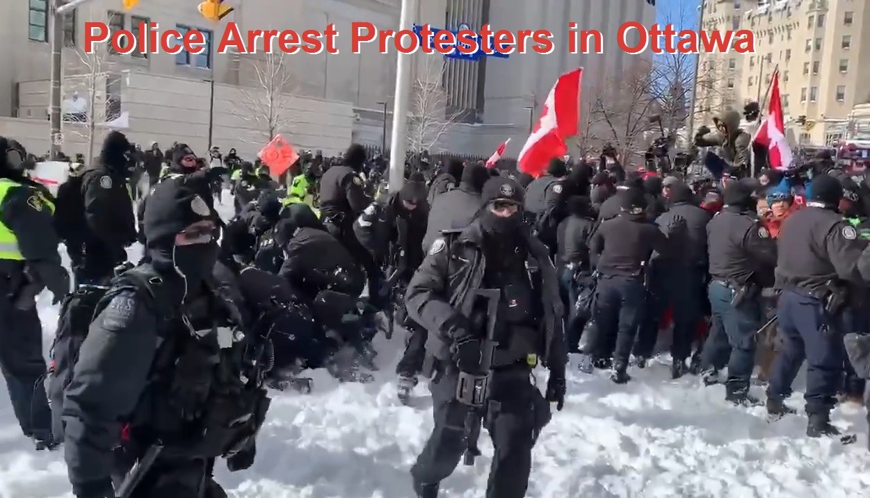 police arrest protesters in Ottawa