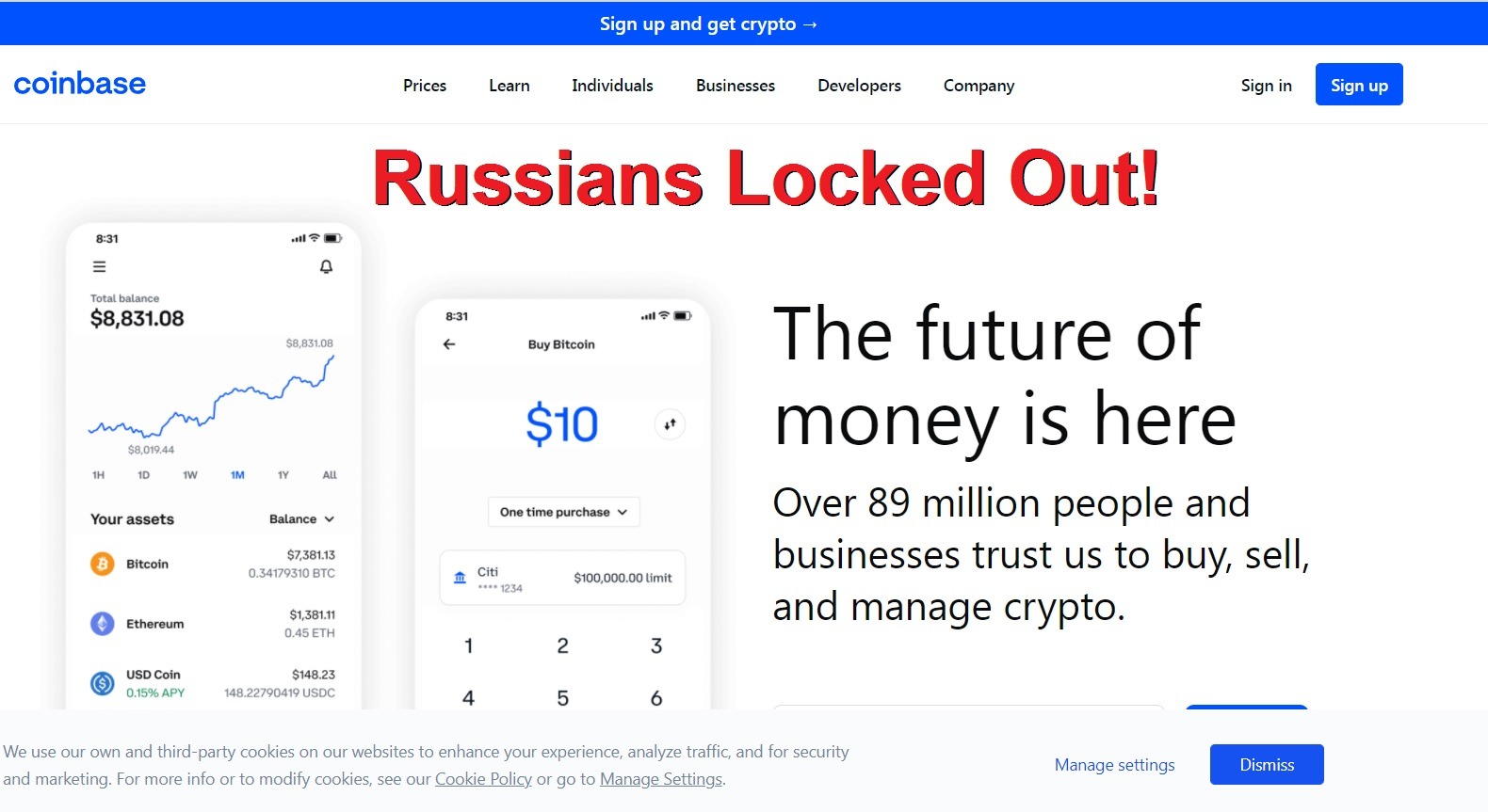 coinbase russians locked out