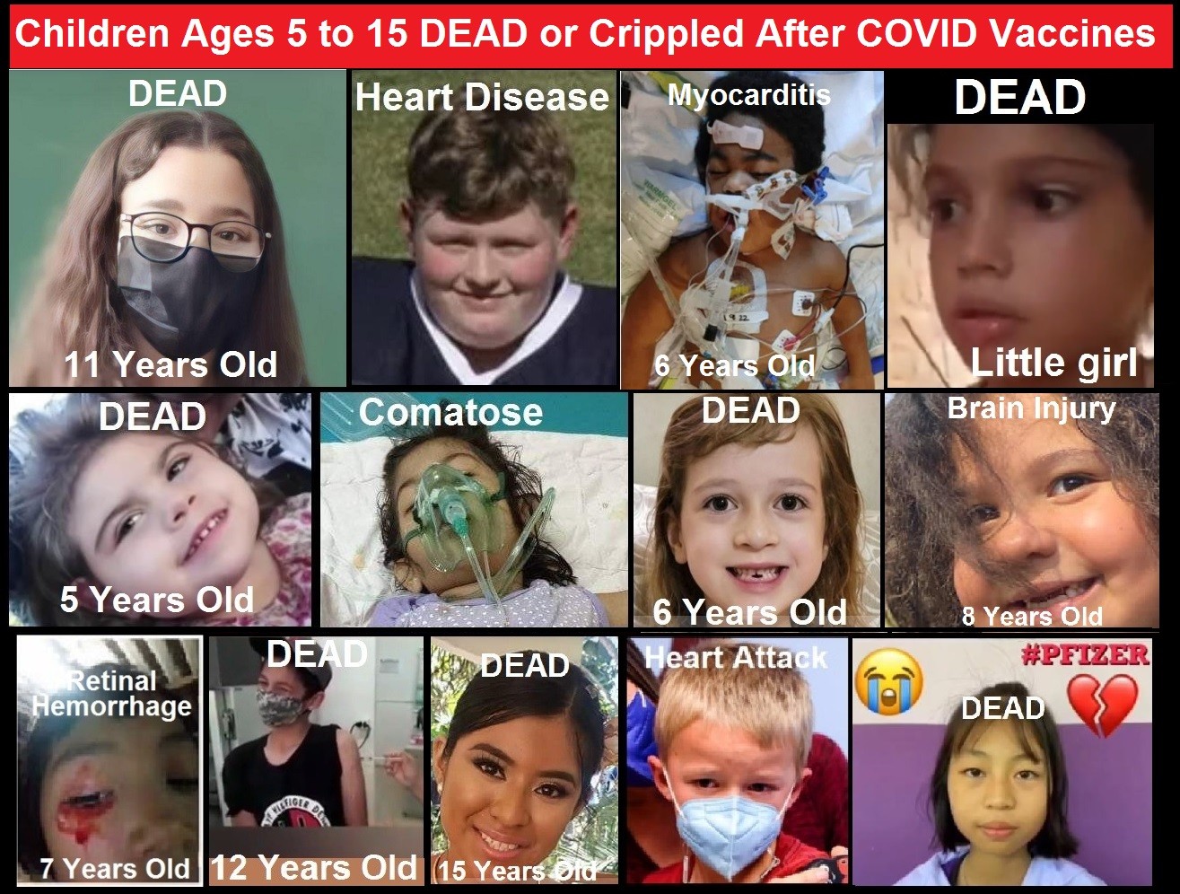 Children 5 to 11 year old covid vaccine deaths