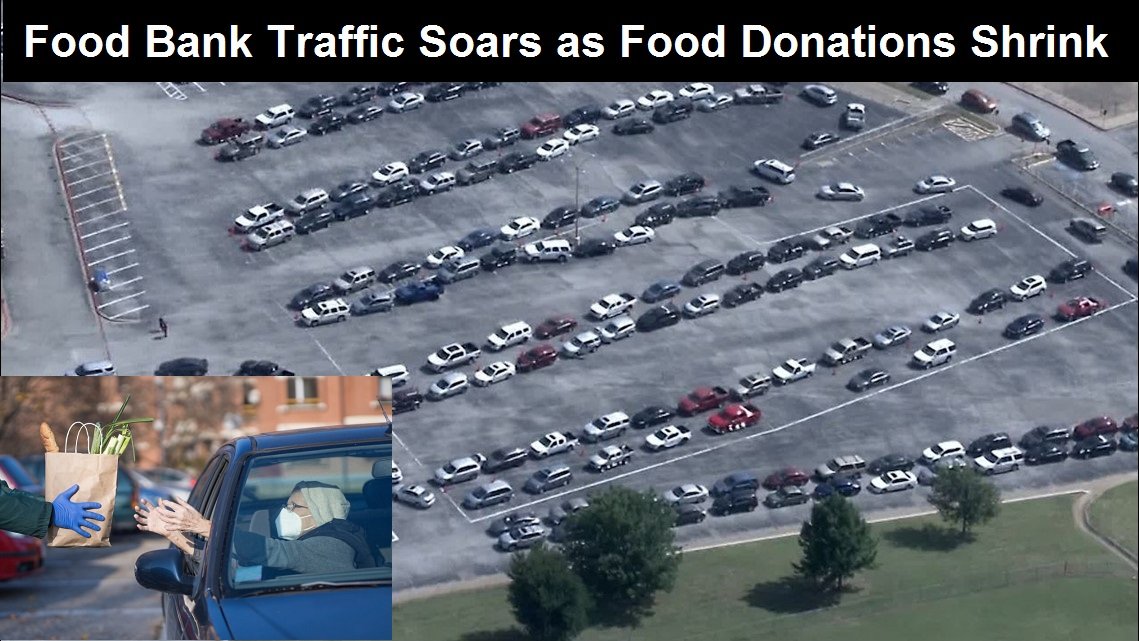 food pantry line of cars texas 2