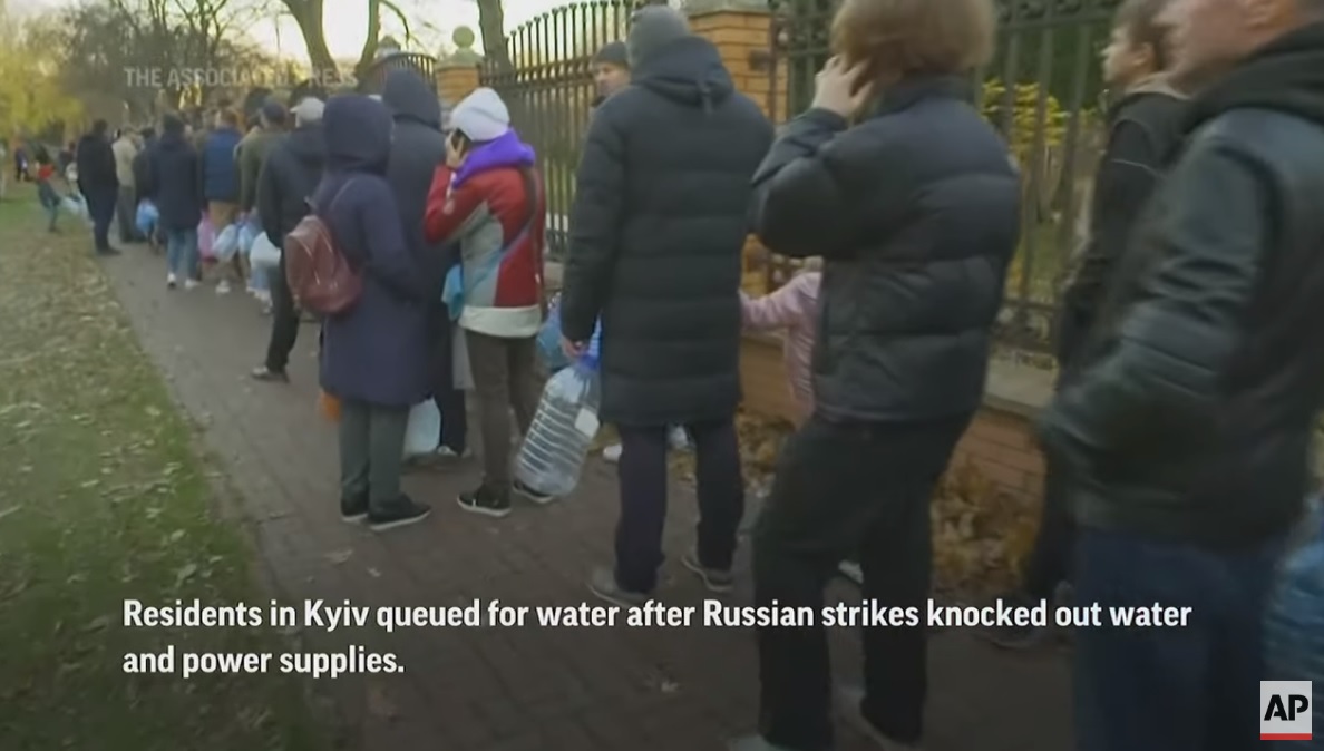 waiting in line for hours for water kyiv