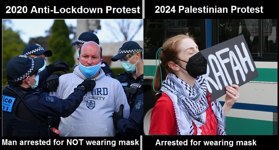 wearing or not wearing mask arrests